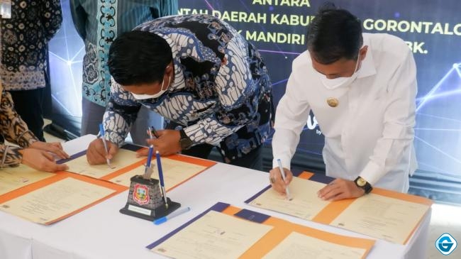 Tingkatkan PAD, Pemkab Gorontalo dan Bank Mandiri Jalin Kerjasama