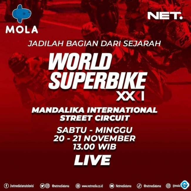 Race WSBK Mandalika Tayang Live di NET. (TV)