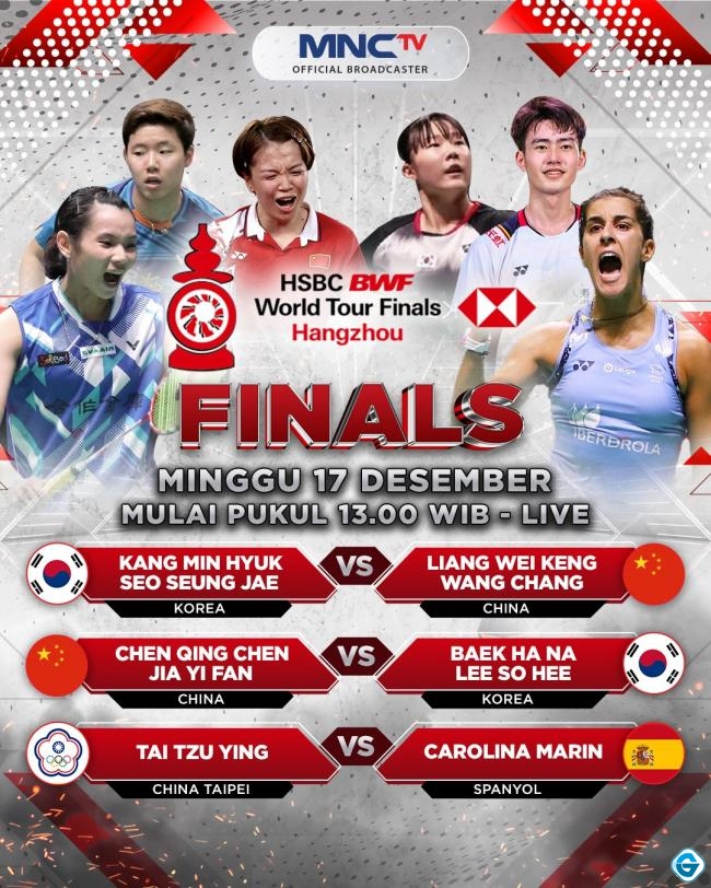 Jadwal 3 Pertandingan Final HSBC BWF World Tour Finals Hangzou 2023, Live di MNC TV