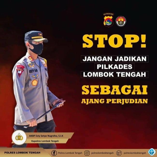 Kapolres Lombok Tengah: Jangan Jadikan Pilkades Sebagai Ajang Perjudian