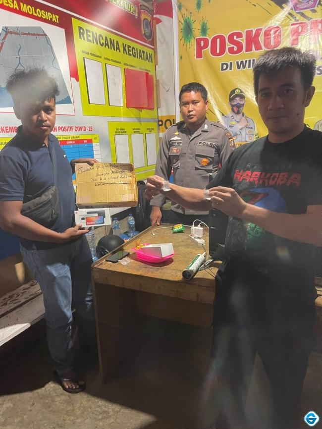 Tidak Main-main, Untuk Kali Ke 4 Kapolsek Popayato Barat Gagalkan Narkoba Masuk Gorontalo