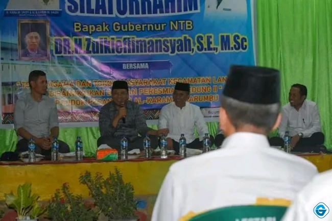 Gubernur NTB Resmikan Bangunan Ponpes Al-Karamah dan Sapa Warga desa Karumbu Langgudu Bima