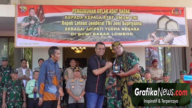 Tiba di Lombok, Kasum TNI Menerima Gelar Adipati Yudha Negare