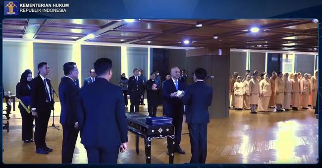 Menteri Hukum Supratman Andi Agtas Lantik Pejabat Pimpinan Tinggi Madya Kementerian Hukum