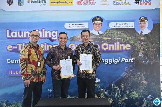 Dukung e-Ticketing Pelabuhan Senggigi, Bank NTB Syariah Gandeng Easybook