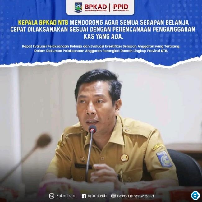 Evaluasi Pelaksanaan Belanja dan Evaluasi evektifitas serapan anggaran BPKAD Gelar Rapat Dengan Inspektorat