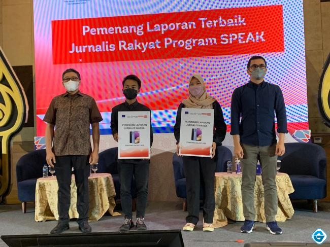 Ihsan Hadi Sang Peraih Laporan Jurnalis Muda Terbaik Versi Tempo Witnes, di Jogja.