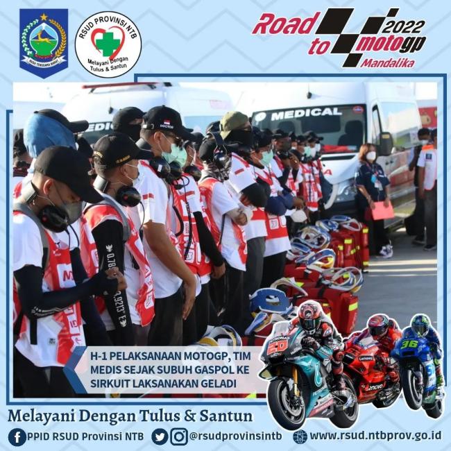 Ini Jumlah Nakes yang Diturunkan RSUD NTB dalam Gelaran MotoGP 2022