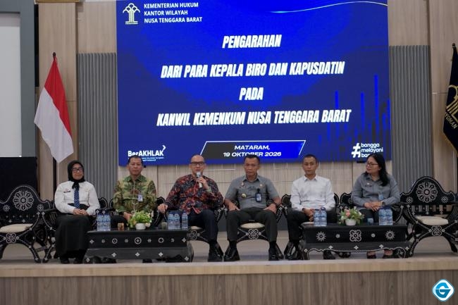 Perkuat Sinergi Pegawai, Kemenkum NTB Terima Arahan Pimti Pratama Pusat