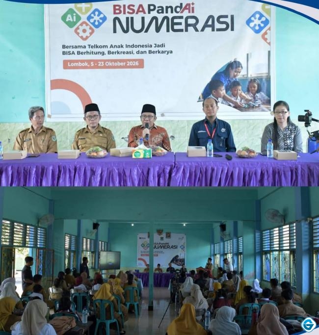 Tingkatkan Mutu Pendidikan, Bupati Lombok Utara Buka Kegiatan Literasi Numerasi Bersama PT Telkom Indonesia