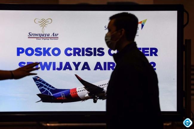 Suasana di Posko Crisis Center Sriwijaya Air SJ 182 di Terminal kedatangan 2D, Bandara Soekarno-Hatta, Sabtu (9/1/2020). (Foto: Kompas.com)